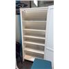 Image 1 : WHITE STAIN PINE WOOD BOOKCASE LIBRARY SHELVING UNIT 35X77 INCHES