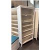 Image 1 : WHITE STAIN PINE WOOD BOOKCASE LIBRARY SHELVING UNIT 35X77 INCHES