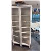 Image 1 : WHITE STAIN PINE WOOD BOOKCASE LIBRARY SHELVING UNIT 19X77 INCHES