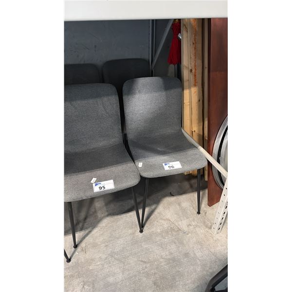 PAIR OF GREY CONTOUR SIDE CHAIRS