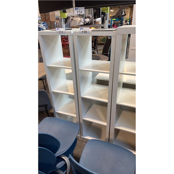 WHITE 4 CUBBY OPEN GRID ROOM DIVIDER STORAGE SIDEBOARD 15X15X58 INCHES