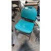 Image 1 : HAWORTH 1200-2100 SERIES TEAL PLASTIC CHROME SLED BASE STACKING CHAIR STACK OF 5