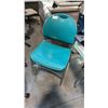 Image 1 : HAWORTH 1200-2100 SERIES TEAL PLASTIC CHROME SLED BASE STACKING CHAIR STACK OF 5
