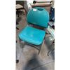 Image 1 : HAWORTH 1200-2100 SERIES TEAL PLASTIC CHROME SLED BASE STACKING CHAIR STACK OF 5