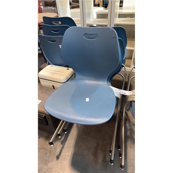BLUE INTELLECT WAVE CANTILEVER SCHOOL CHAIR FEATURING CONTOURED POLYPROPYLENE SHELL 3PCS