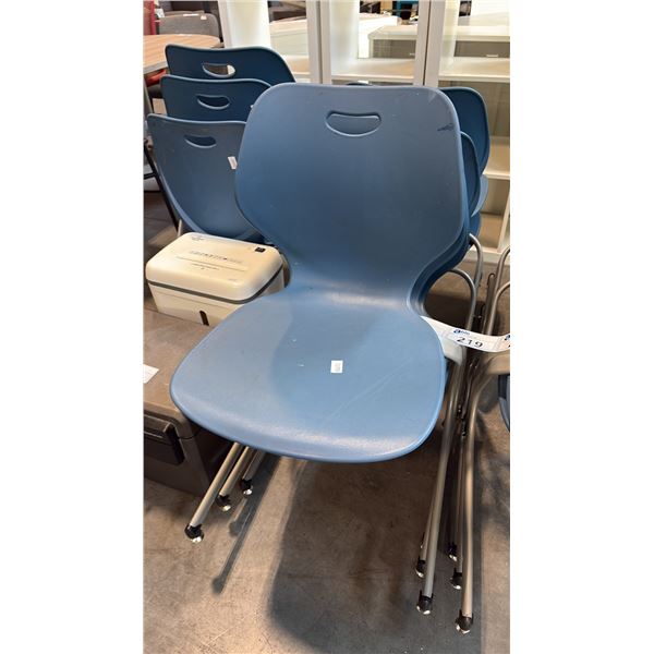 BLUE INTELLECT WAVE CANTILEVER SCHOOL CHAIR FEATURING CONTOURED POLYPROPYLENE SHELL 3PCS