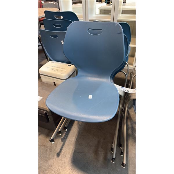BLUE INTELLECT WAVE CANTILEVER SCHOOL CHAIR FEATURING CONTOURED POLYPROPYLENE SHELL 3PCS