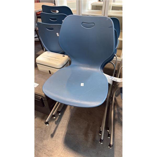 BLUE INTELLECT WAVE CANTILEVER SCHOOL CHAIR FEATURING CONTOURED POLYPROPYLENE SHELL 3PCS