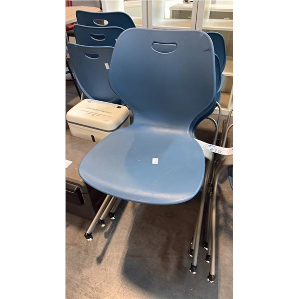 BLUE INTELLECT WAVE CANTILEVER SCHOOL CHAIR FEATURING CONTOURED POLYPROPYLENE SHELL 3PCS