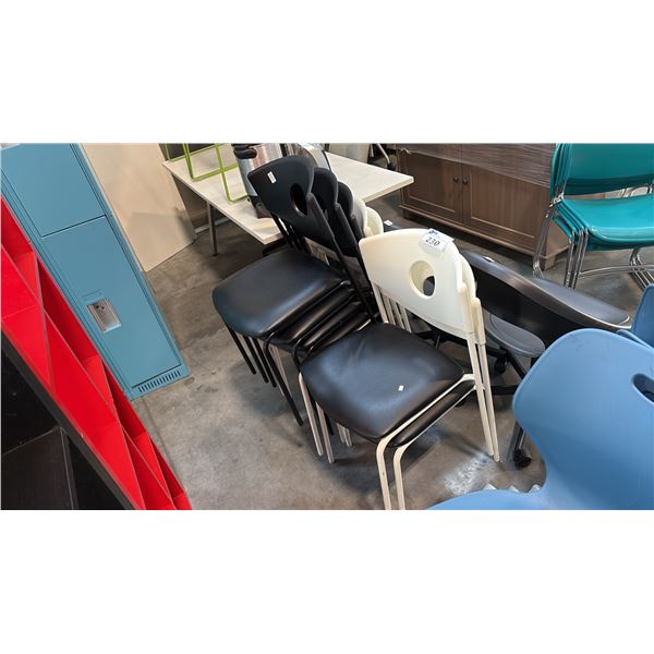 7 BLACK AND WHITE SIDE CHAIRS
