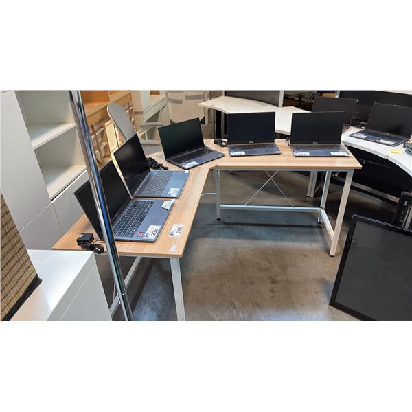 WOOD FINISH CORNER DESK W52" X D52" X H29"