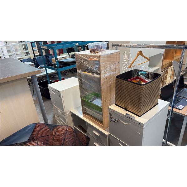 MIXED STORAGE LOT INCL FILE CABINETS AND SHELVING