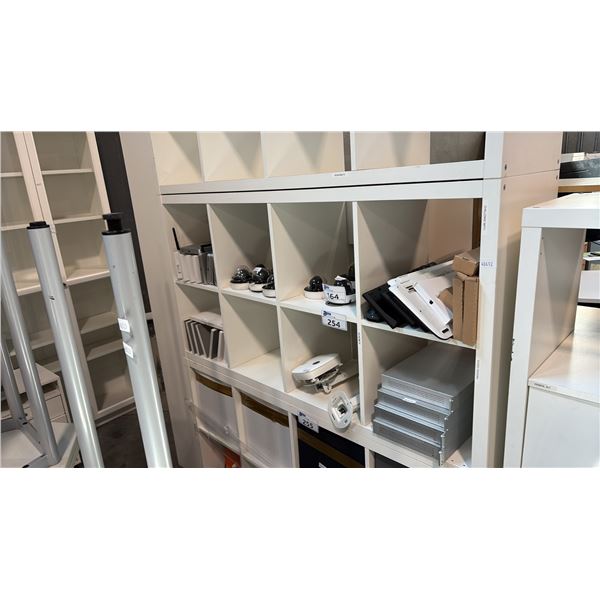 WHITE 8 CUBBY OPEN GRID ROOM DIVIDER STORAGE SIDEBOARD 30X15X58 INCHES