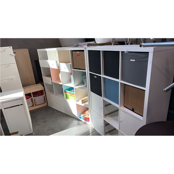 WHITE CUBE STORAGE ORGANIZER WITH INSERT DOORS/DRAWERS INCL 57X15X57 INCHES 2-ITEMS