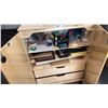 Image 2 : 3-TIER MOBILE WOODEN DOUBLE CABINET WITH 2 DRAWERS