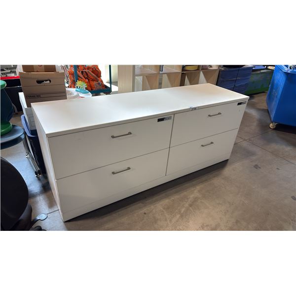 WHITE MERIDIAN 4-DRAWER LATERAL FILLING CABINET SYSTEM - LOCKED