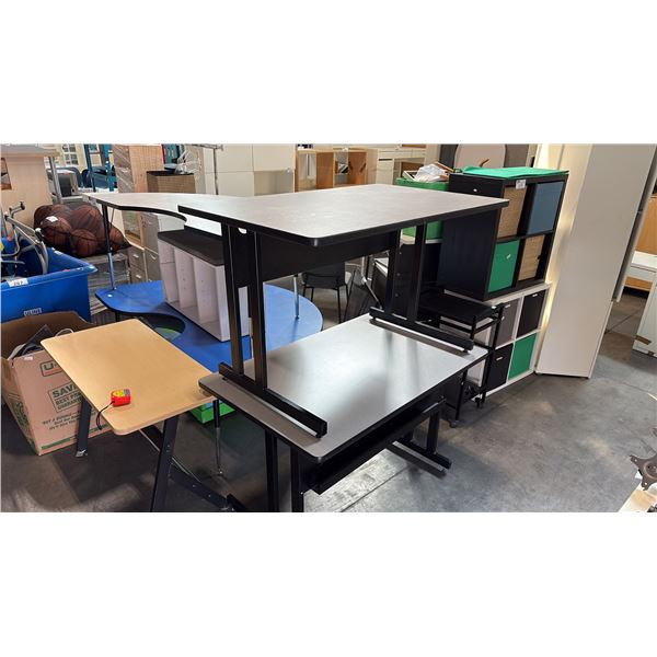 STUDENT TRAINING TABLE W42" X D20" X H28" AND 2 WORK TABLES W48" X D30" X H29"