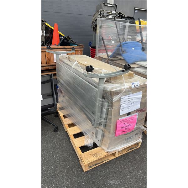 GREY MOBILE TRAINING TABLE W/ FLIP TOP MECHANISM AND 388-UFL2072-NC COMBO LATERAL FILE CREDENZA NOCE