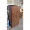 Image 1 : APPROX 5'6" TALL DARK CHERRY DOUBLE DOOR LATERAL FILE CABINET