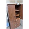Image 2 : APPROX 5'6" TALL DARK CHERRY DOUBLE DOOR LATERAL FILE CABINET