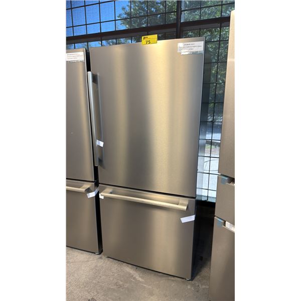 BOSCH 100 SERIES B33CM10SNS BOTTOM FREEZER REFRIGERATOR, 33 INCH WIDTH, COUNTER DEPTH ICE DISPENSER