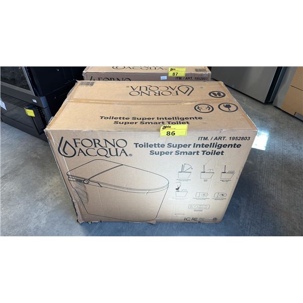FORNO ACQUA CSTE01 LUXURIOUS SUPER SMART TOILET, WHITE, DIMENSIONS W:16" D:27" H:19", IN BOX