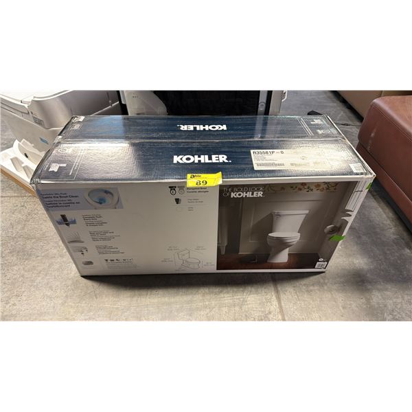 KOHLER K-R35581P-0 MAXTON, TWO-PIECE ELONGATED TOILET, APPROX DIMENSIONS W:16" H:32" D:30", IN BOX