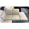 Image 2 : MODERN L-SHAPED 3 CORNER SECTIONAL OFF-WHITE LEATHER, ADJUSTABLE HEADREST