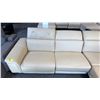 Image 3 : MODERN L-SHAPED 3 CORNER SECTIONAL OFF-WHITE LEATHER, ADJUSTABLE HEADREST