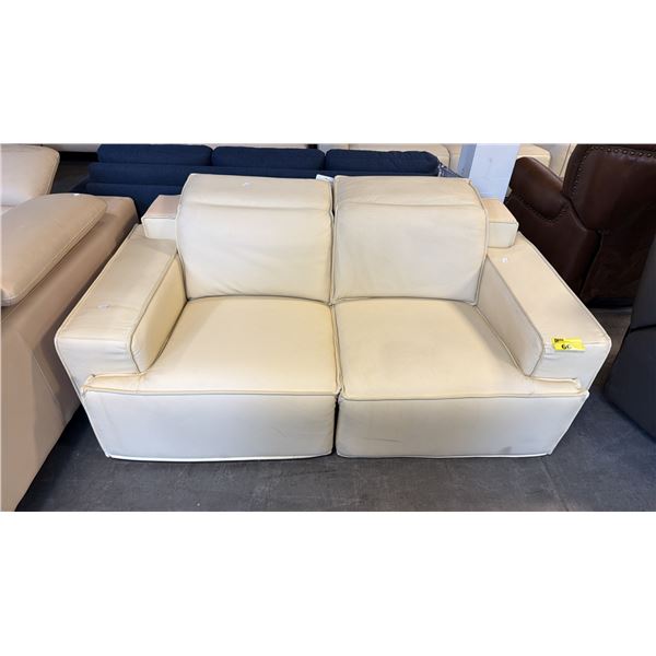 OFF-WHITE LEATHER SECTIONAL SOFA