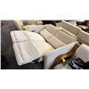 Image 1 : CONTEMPORARY POWER RECLINING SECTIONAL IN A BOUCLE WHITE FABRIC, ADJUSTABLE HEADRESTS