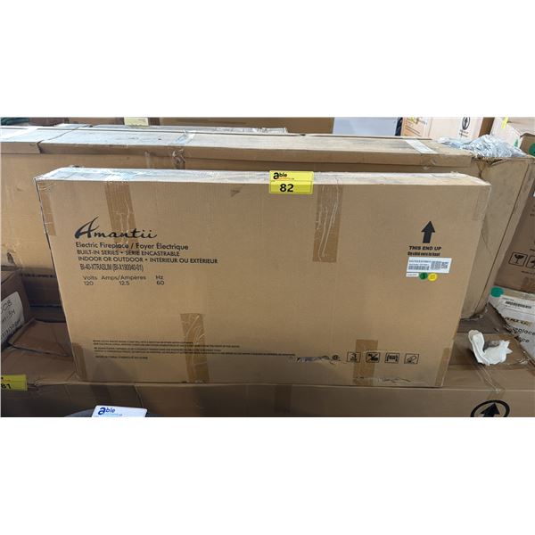 AMANTII BI-40-XTRASLIM INDOOR-OUTDOOR LINEAR ELECTRIC FIREPLACE, IN BOX