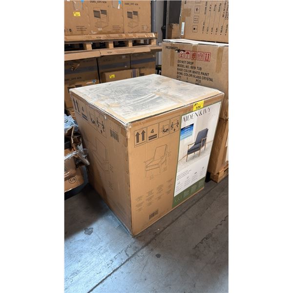 AIDEM & IVY MODEL CWC.A11180, FABRIC ACCENT CHAIR, BLUE, IN BOX