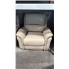 Image 2 : SET OF 2 MATCHING BEIGE LEATHER POWER RECLINING ARMCHAIRS, NO POWER CORD, COSMETIC DAMAGES