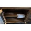 Image 3 : SAMSON INTERNATIONAL LIGHT OAK STORAGE SIDEBOARD, 2 DEEP DRAWERS AND 4 GLASS PANELED CABINET DOORS