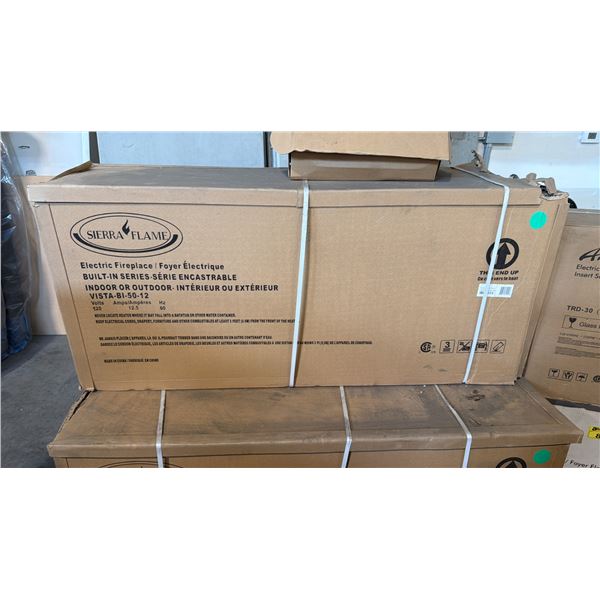 SIERRA FLAME VISTA VISTA-BI-50-12 ELECTRIC FIREPLACE WITH BLACK STEEL SURROUND, IN BOX