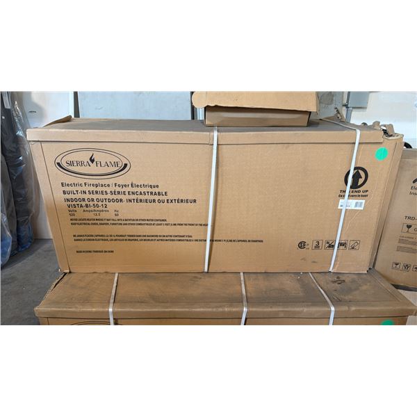 SIERRA FLAME VISTA VISTA-BI-50-12 ELECTRIC FIREPLACE WITH BLACK STEEL SURROUND, IN BOX