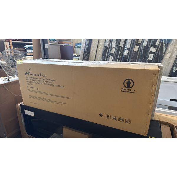 AMANTII BI-60-DEEP INDOOR-OUTDOOR LINEAR ELECTRIC FIREPLACE, IN BOX