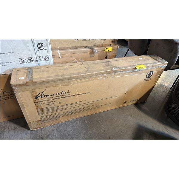 AMANTII WM-BI-FI-48-5823-BLKGLS ELECTRIC FIREPLACE WITH BLACK GLASS SURROUND, IN BOX