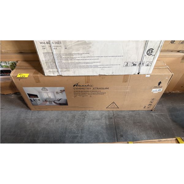 AMANTII SYMMETRY SERIES - 50" SYMMETRY XTRA SLIM SMART ELECTRIC FIREPLACE, IN BOX