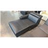 Image 1 : MODERN BLACK LEATHER SINGLE ARM CHAISE LOUNGE SOFA WITH ADJUSTABLE HEADREST