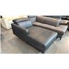 Image 4 : MODERN BLACK LEATHER SINGLE ARM CHAISE LOUNGE SOFA WITH ADJUSTABLE HEADREST