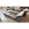 Image 3 : GRAY LEATHER CHAISE STYLE SOFA WITH ADJUSTABLE HEADREST AND 4 ADDITIONAL FURNITURE COMPONENTS*