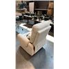 Image 2 : OFF-WHITE WOVEN FABRIC POWER RECLINER WITH MASSAGE FUNCTION WITH MATCHING PILLOW, WEAR AND TEAR