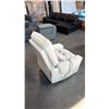 Image 3 : OFF-WHITE WOVEN FABRIC POWER RECLINER WITH MASSAGE FUNCTION WITH MATCHING PILLOW, WEAR AND TEAR