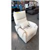 Image 4 : OFF-WHITE WOVEN FABRIC POWER RECLINER WITH MASSAGE FUNCTION WITH MATCHING PILLOW, WEAR AND TEAR
