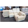 Image 1 : 3 OFF-WHITE MISMATCH  SINGLE ARM INCOMPLETE ARMCHAIRS AND TWO ARMLESS MID-SECTIONAL COMPONENTS