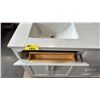 Image 2 : MODERN VENEER WHITE DOUBLE-SINK BATHROOM VANITY UNIT WITH COUNTERTOP