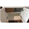 Image 5 : MODERN VENEER WHITE DOUBLE-SINK BATHROOM VANITY UNIT WITH COUNTERTOP