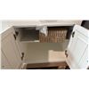 Image 6 : MODERN VENEER WHITE DOUBLE-SINK BATHROOM VANITY UNIT WITH COUNTERTOP